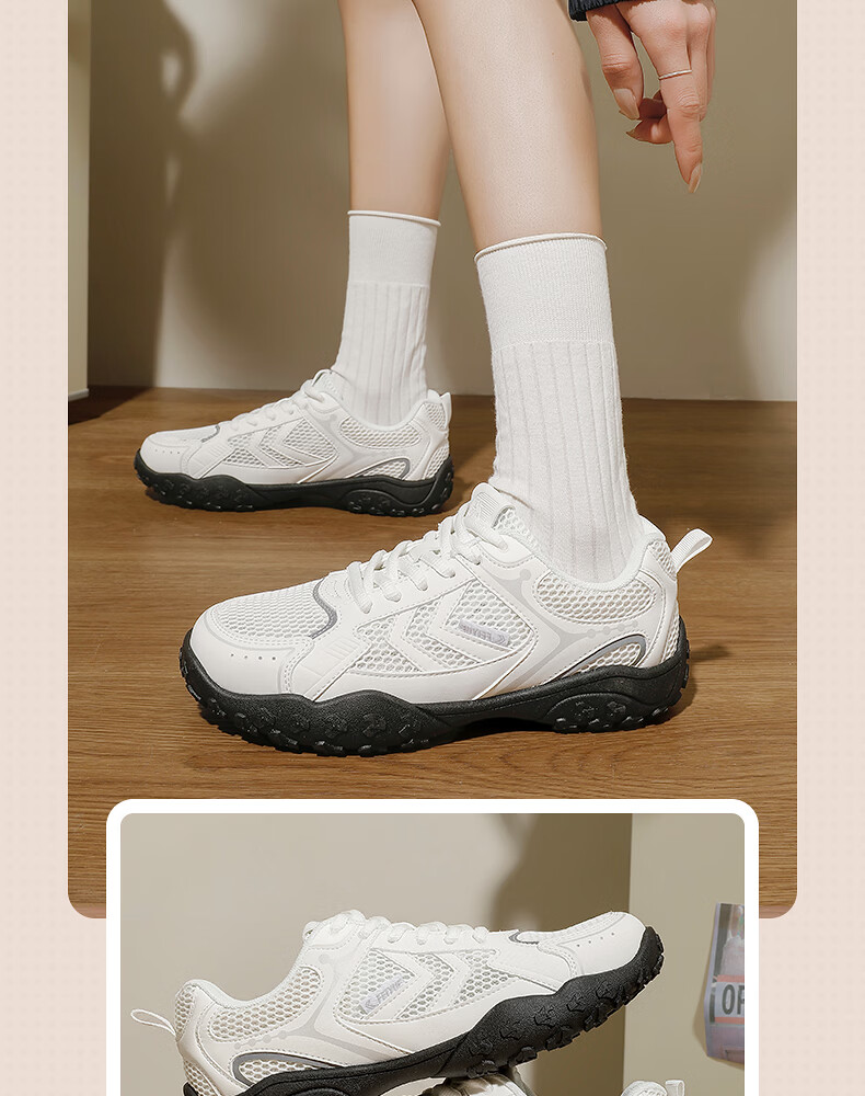 Feiyue Official Women's Sports Shoes 2026 Summer New Breathable Mesh Trainer Beige Size 35 10