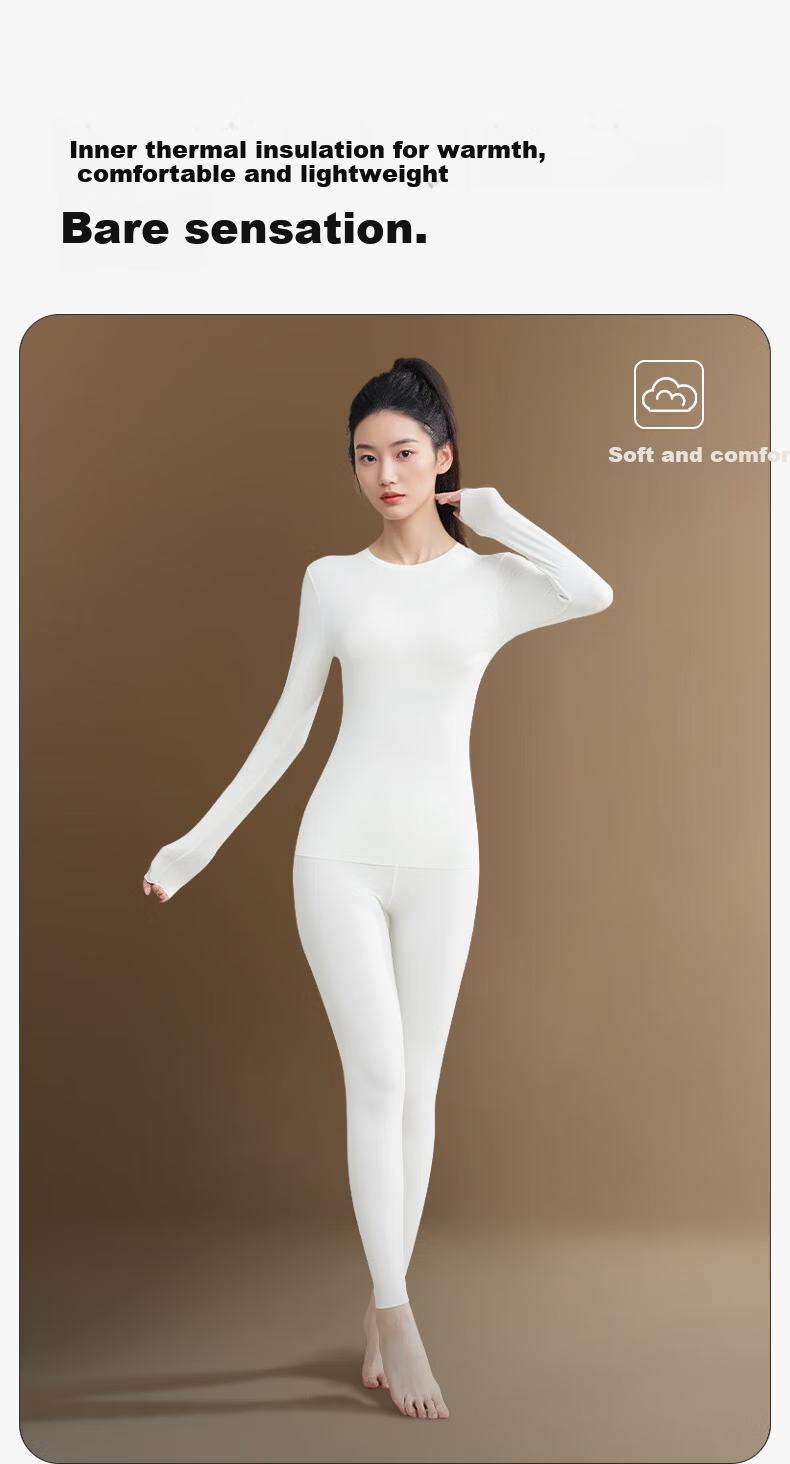 Herbal Original Color Women's Thermal Leggings Autumn Winter New Seamless High Waist 10A Antibacterial Antistatic Thermal Underwear Pants 9