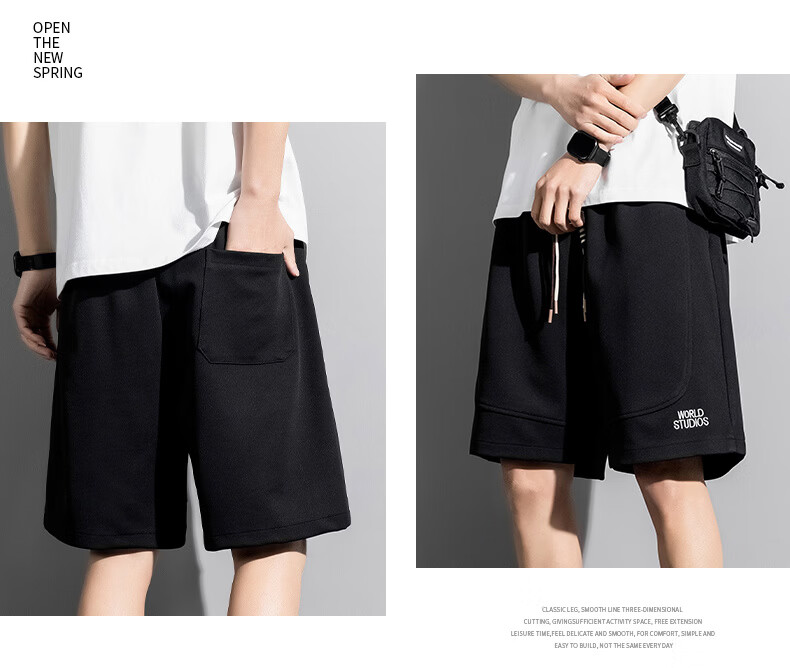 Jeanswest Men's Outdoor Sports Shorts Summer Casual Five-Point Loose Straight-Leg Plus Size Pants Father's Day Gift 16
