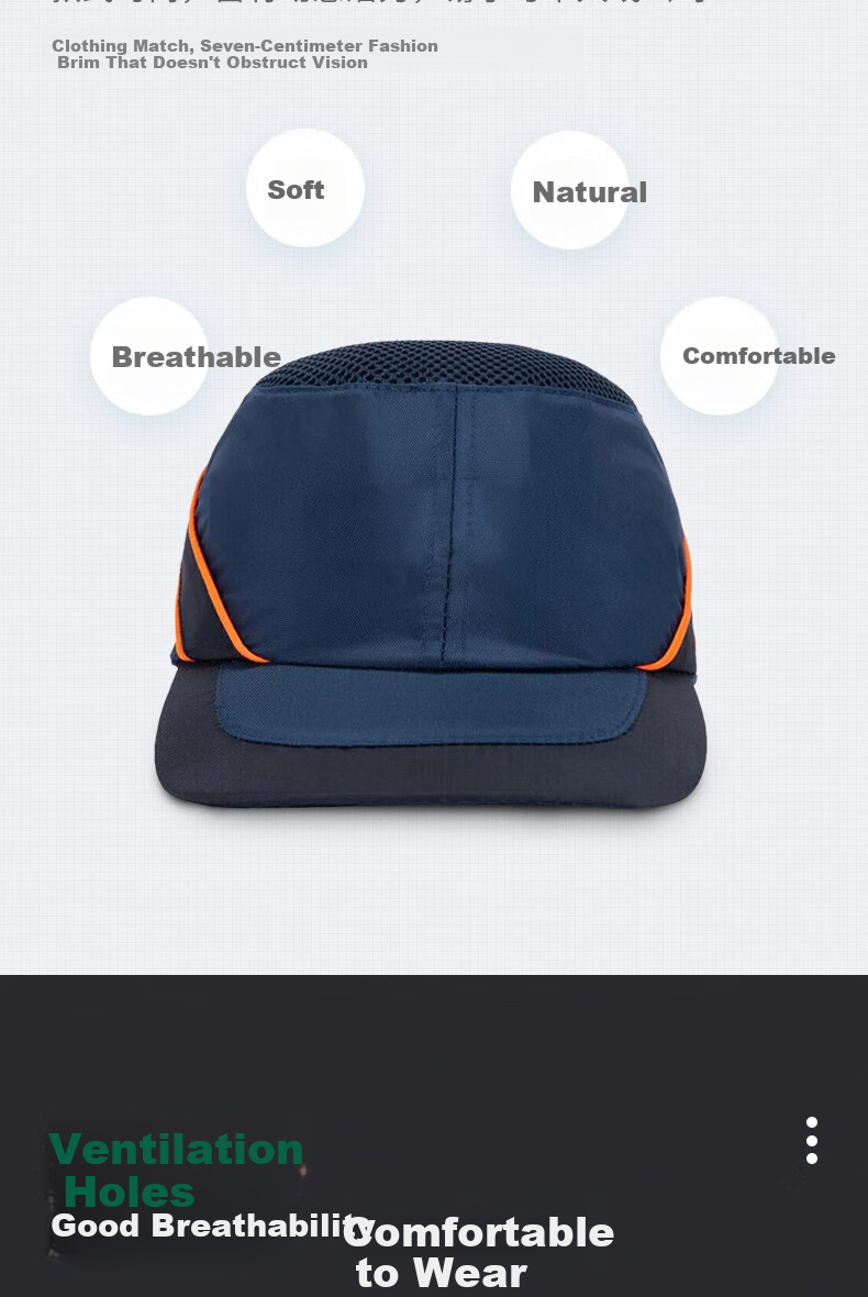 DELTAPLUS 102110 AIR COLTAN Breathable Impact-Resistant Safety Helmet 7cm Comfortable Baseball Cap Style Blue 20pcs/Box 3