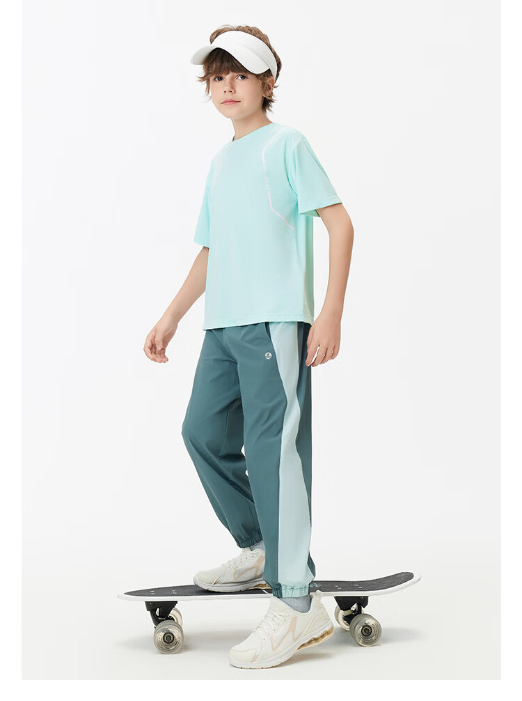 Navigare Quick-Dry Sun-Protective Kids T-Shirt Short Sleeve Summer Boys Girls Cool Lightweight Running Sports Off-White 150 30