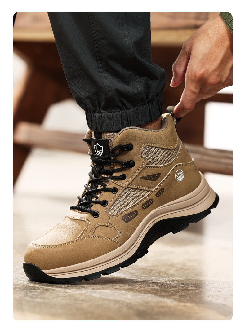BlueOwl Shield Men's Summer Lightweight Breathable Odor-Resistant Steel Toe Anti-Smash Anti-Puncture Safety Work Shoes D291L Size 38 9