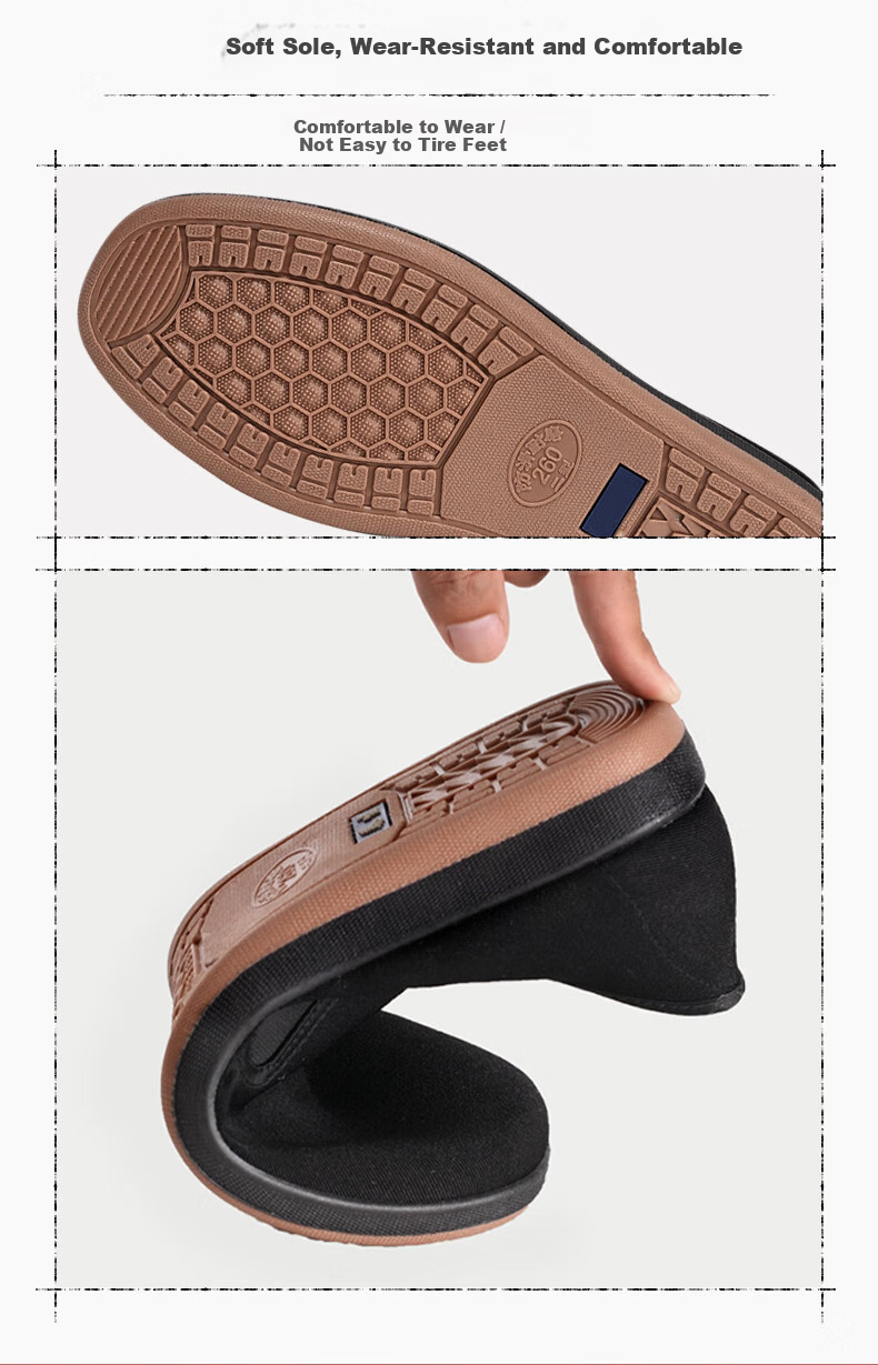 Weizhi Men's Cloth Shoes Traditional Beijing Slip-On Driver Work Shoes for Middle-Aged and Elderly WZ5004 7