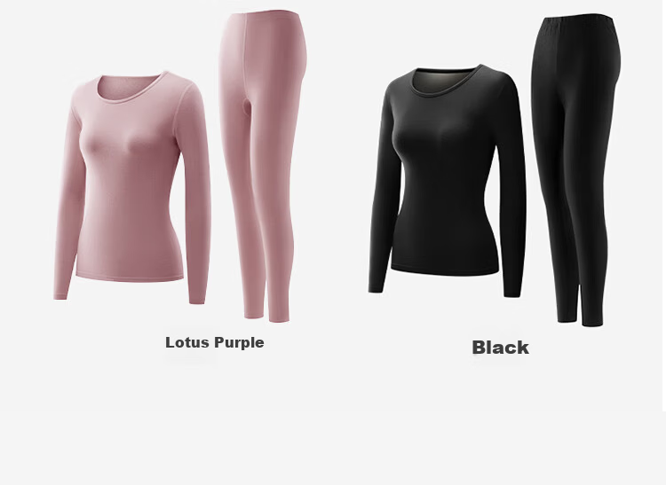 LangSha Men's Thermal Underwear Antibacterial Mite-Resistant Cashmere Silk Lightweight Crew Neck Double-Sided Fleece Autumn Top and Bottom Set 23