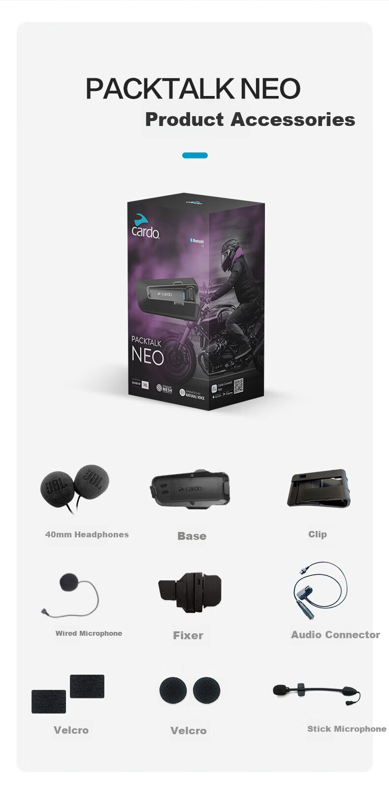 CARDO Motorcycle Helmet Bluetooth Headset DMC Connectivity Noise Cancelling JBL Sound Full and Half Helmet PACKTALK NEO 8