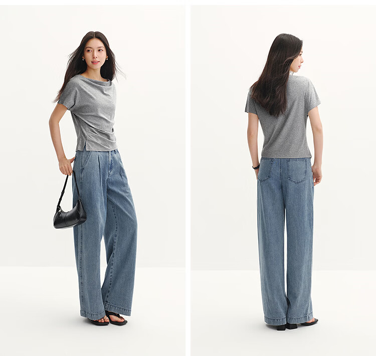 Semir Chen Duling Women's Short Sleeve T-Shirt 2026 Summer Crop Off-Shoulder Waist Slim Atmosphere Top 109326100005 20