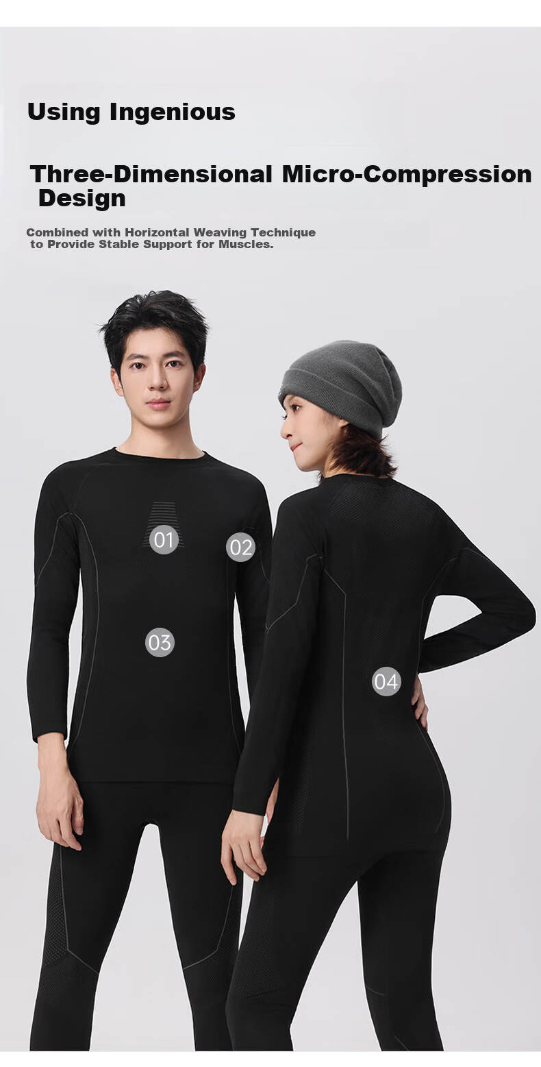 LangSha Ski Quick-Dry Thermal Underwear Set Unisex Functional Antibacterial Breathable Moisture-Wicking Autumn Top and Bottom Set 10A 6