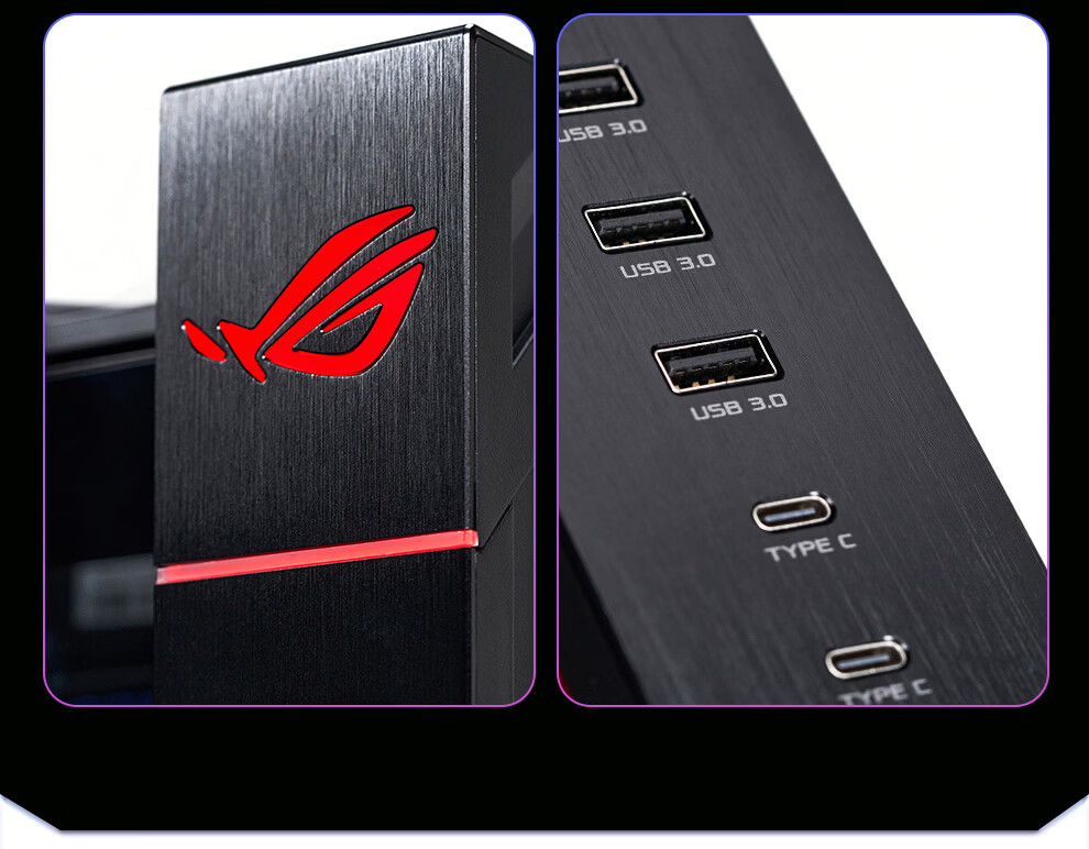 ASUS ROG Phantom Gaming Case Deluxe Edition Right-Angle Tempered Glass 9.2-Inch Display Module Rotatable Fan Bracket GR801 23