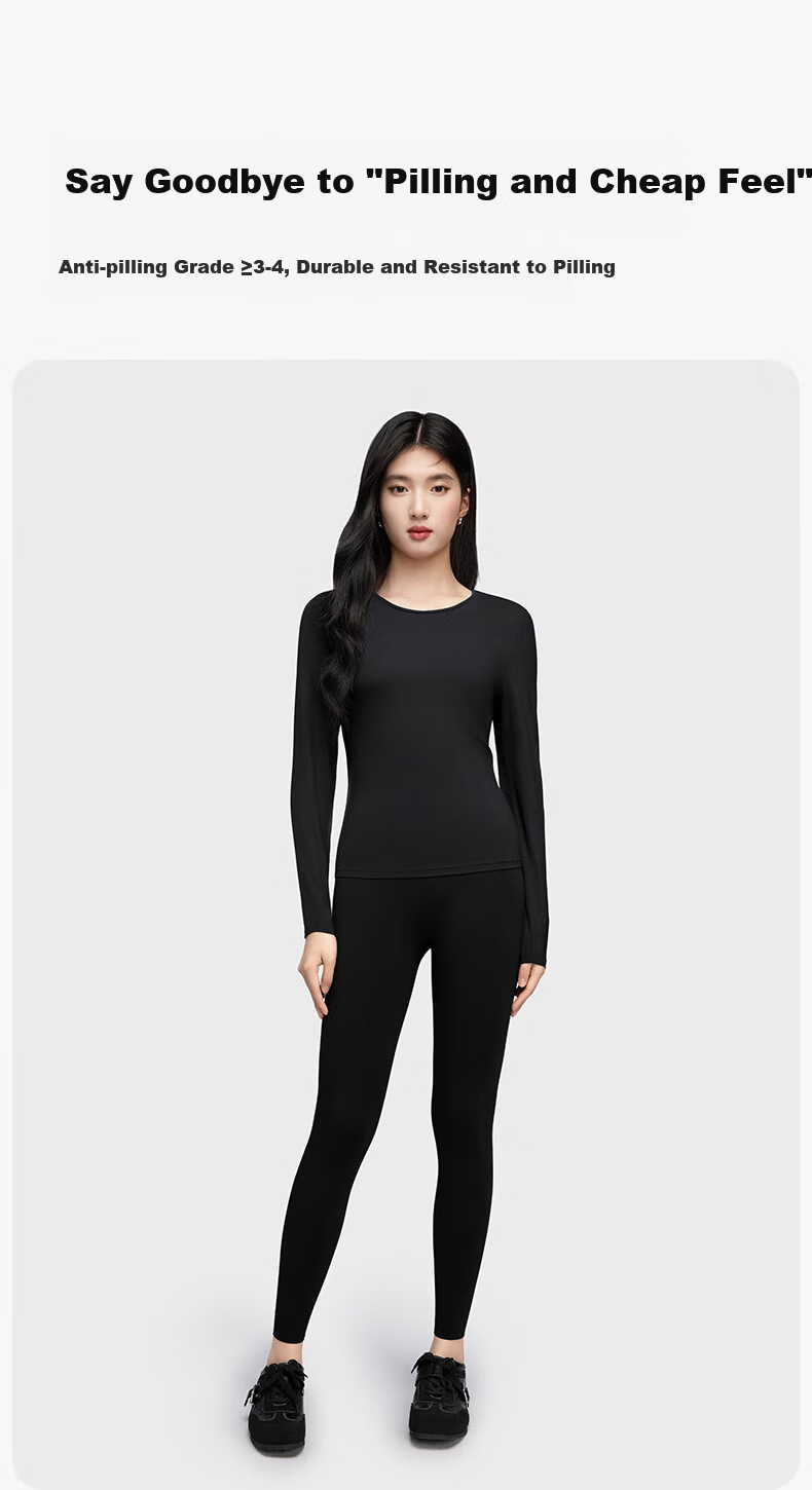 Onoko Slim Fit Base Layer Long Sleeve T-Shirt Women's Autumn New Round Neck White Thermal Innerwear 11