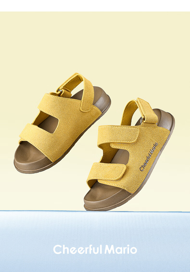 Cheerful Mario 2026 Summer New Girls' Sandals Kids Boys Soft Sole Breathable Outdoor Children Big Kids Beach Shoes 26