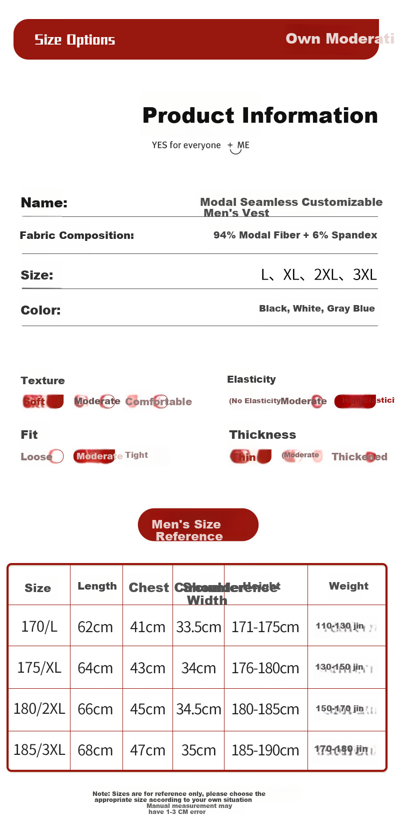 Mengyangwang Men's Modal Racerback Vest Summer Thin Seamless Sports Fitness Sleeveless Base Layer 6