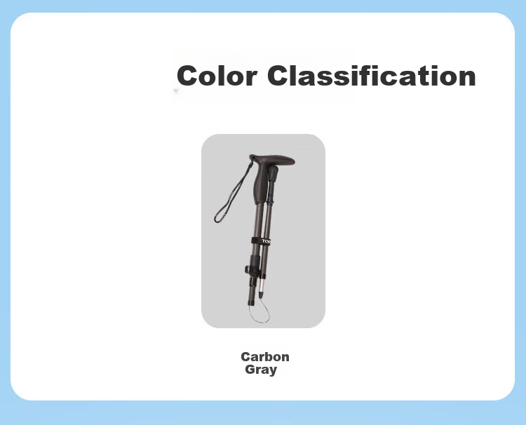 TOREAD Carbon Fiber Folding T-Shaped Trekking Pole Telescopic Lightweight Hiking Stick Charcoal Gray 7