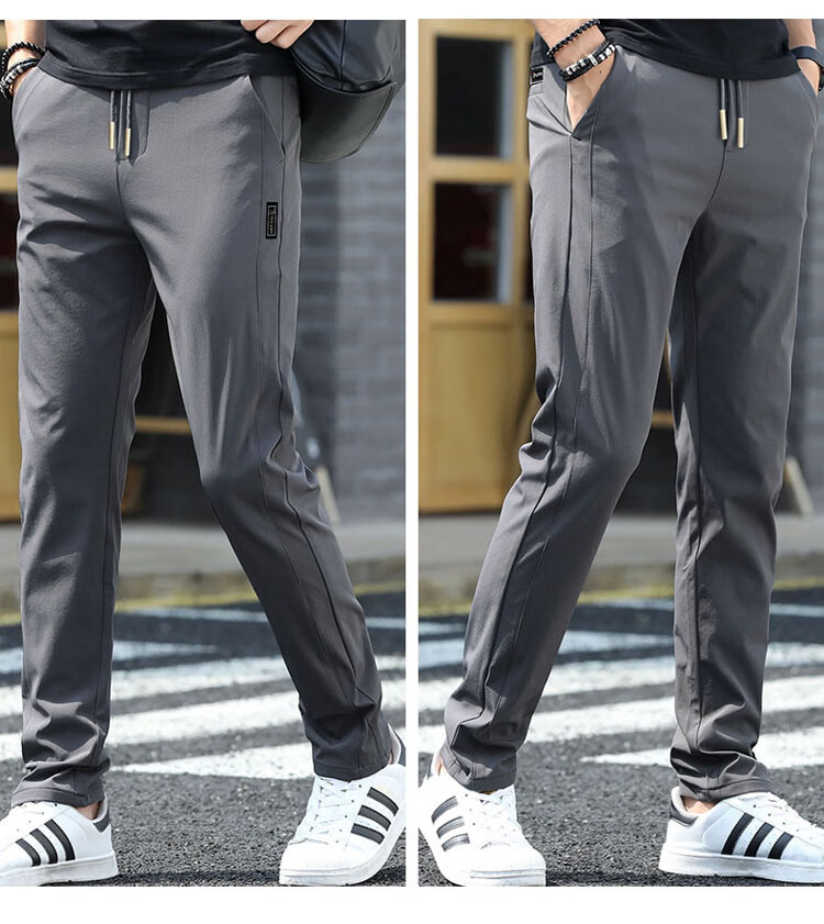 TUCANO Men's Casual Pants Spring Summer Straight-leg Sports Pants Trendy Versatile High-end Trousers Black 29 5