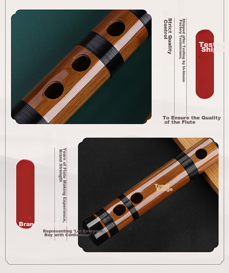 RANGE Bitter Bamboo Flute, F Key Professional Beginner Performance Flute, Musical Instrument for Adults And Childre 7
