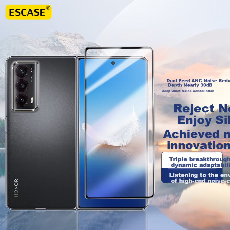 ESCASE [2-Pack] Tempered Glass Screen Protector for Honor Magic Vs2 Vs3 Foldable Phone, Classic Edition, Full Coverage Ultra-Thin Front and Outer Screen, Drop-Resistant, Anti-Fingerprint, HD Film