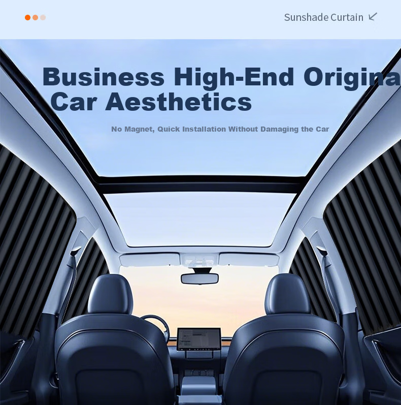TOKUSET Car Window Curtain Sunshade Track-Type Vehicle Privacy Curtain Magnetic Sliding Rail Car Interior Sun Protection 11