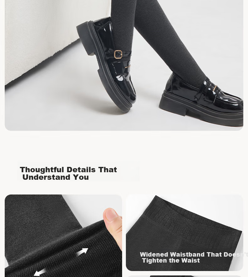 Youkeshu Women's Vertical Stripe Thickened Thermal Leggings Autumn Winter Slimming Cotton Pants Gray 17