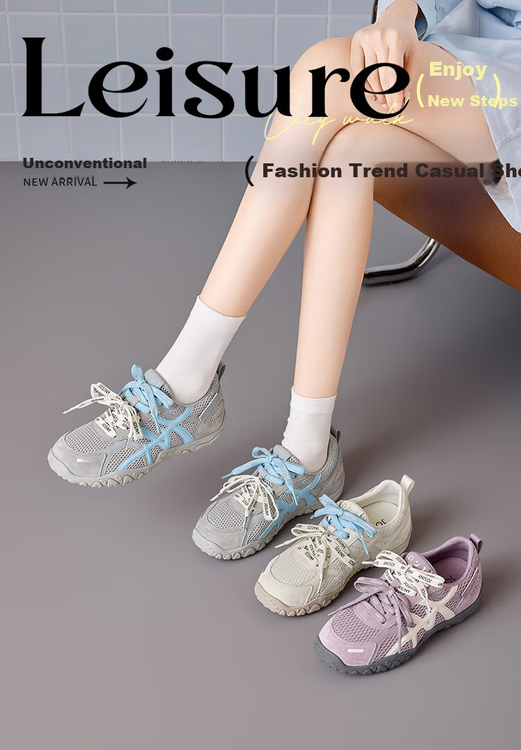 Zhuoshini Thick Sole Derby Shoes 2026 Spring New Women's Mesh Casual Breathable Agan Sneakers Sports Shoes Light Gray Size 38 1