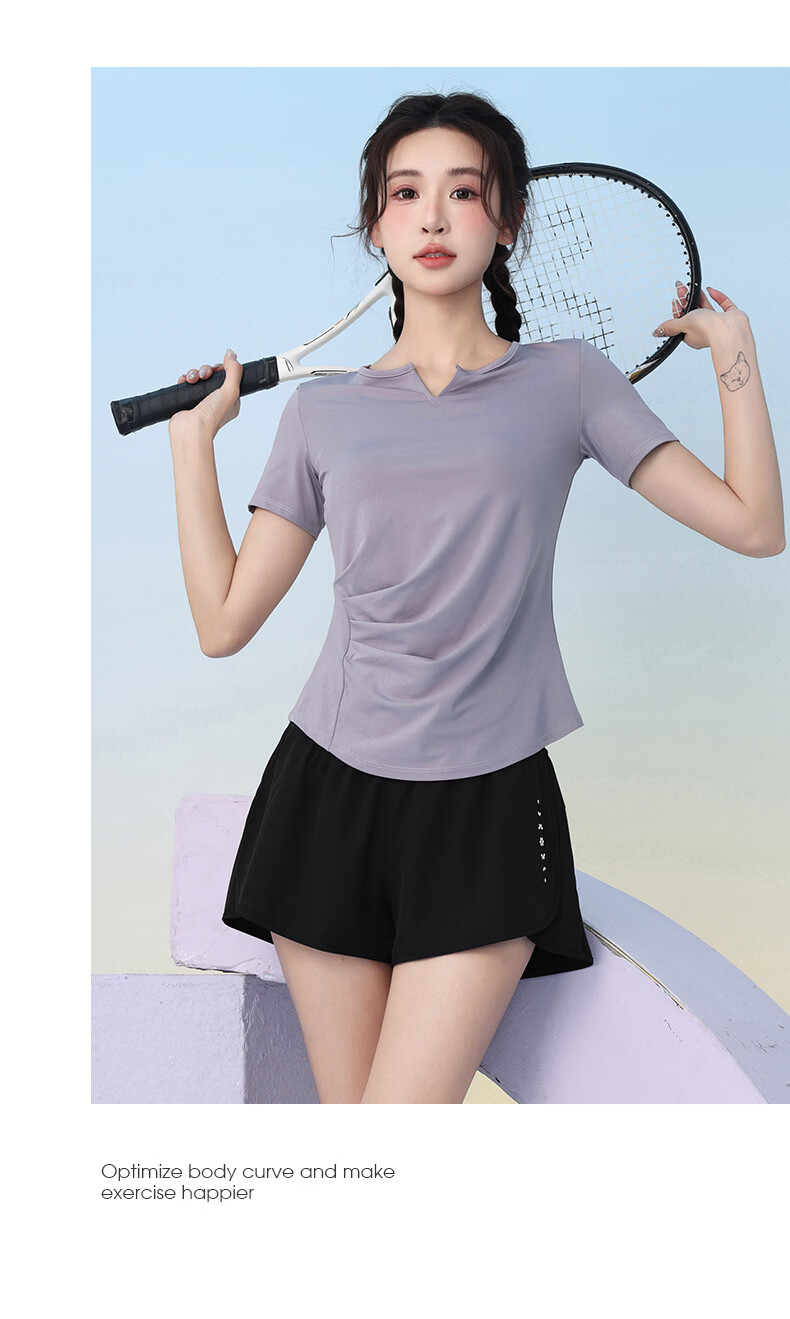 Baisirong Women's Outdoor Cycling Jersey Professional Running Sports Set Four-Season Lightweight Breathable Quick-Dry Fitness Training Yoga Wear 11