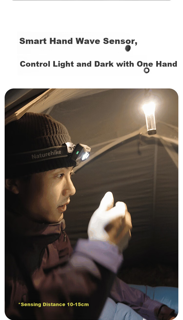 Naturehike Waterproof Outdoor Headlamp Rechargeable Long Battery Life Fishing Hiking Night Fishing Light Moss Green - Rechargeable Model 14