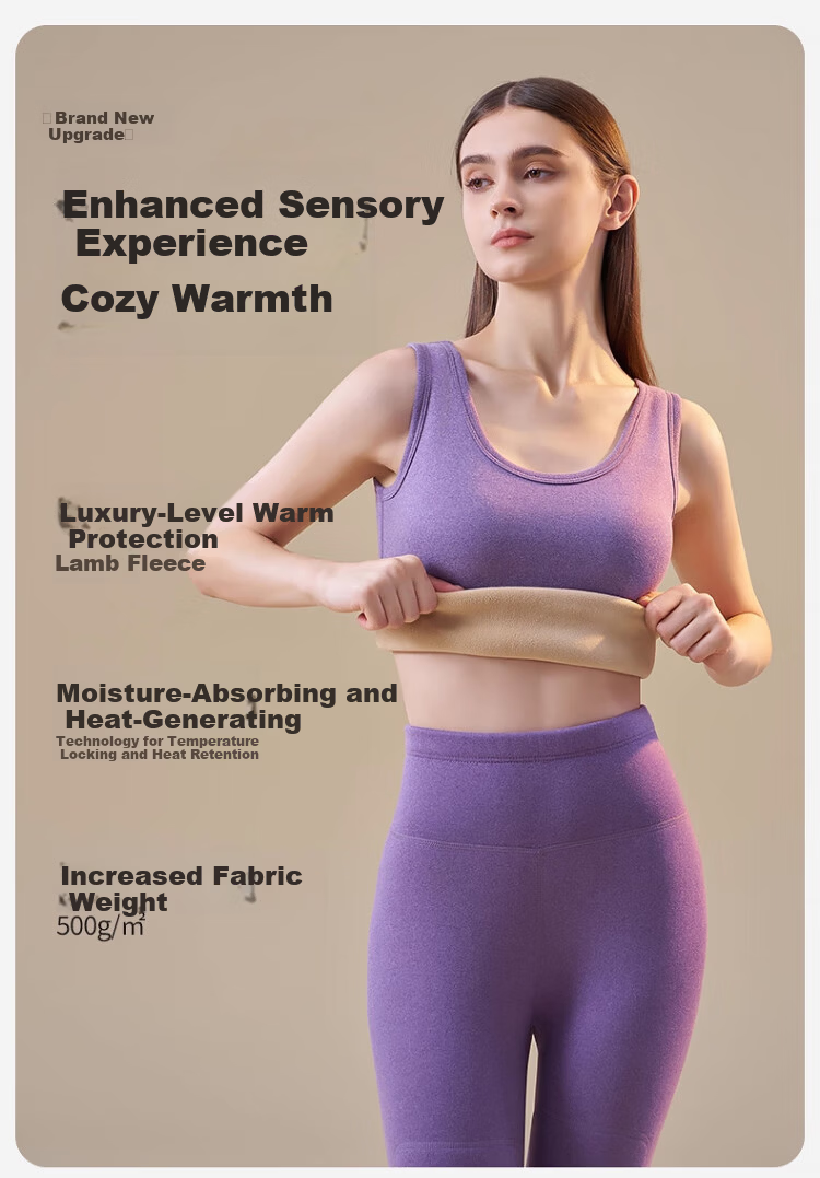 Zaisuo Lamb Fleece Warm Vest Women Autumn Winter Seamless Fleece Thickened Thermal Base Layer Innerwear 4