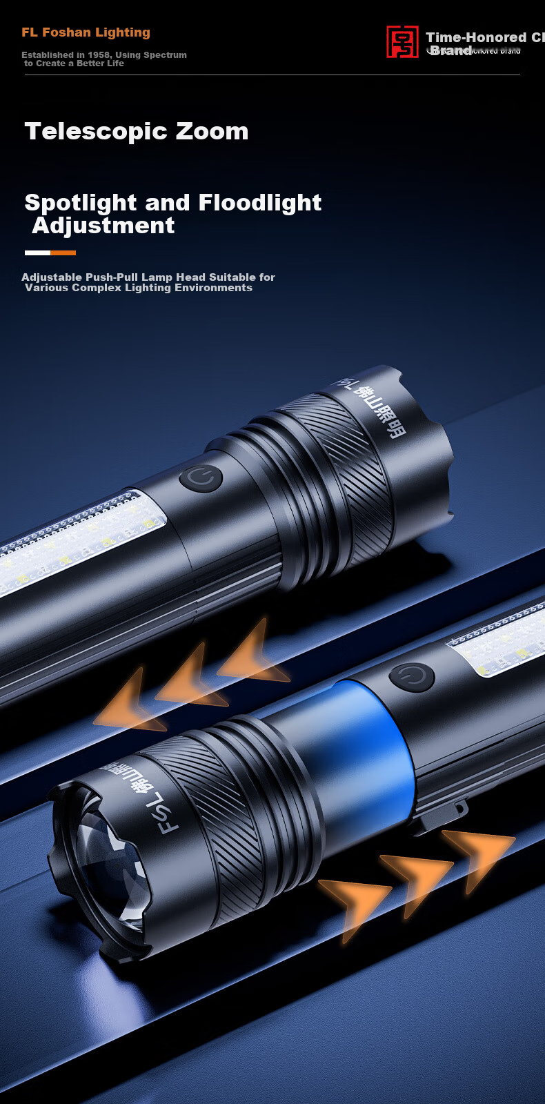 FSL Foshan Lighting Zunlong High Brightness Flashlight Ultra-Long Battery Life JD Self-Operated 5000 Lumens Outdoor Patrol Torch 6