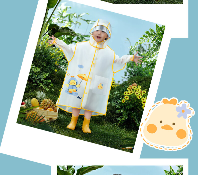 Betis Kids Raincoat Boys Girls Waterproof Rainwear Kindergarten Primary School Student Rain Poncho 21