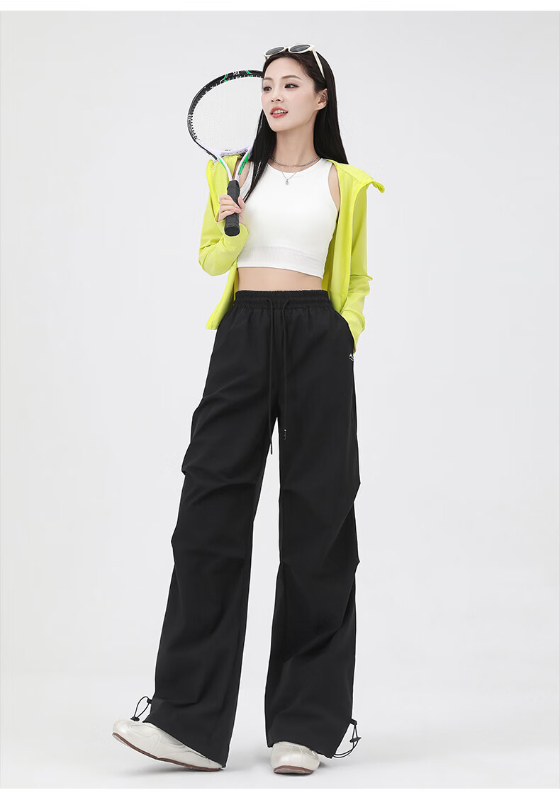 Langsha Women's Work Pants Summer Ice Silk 2026 New Quick-Dry Loose Wide-Leg Straight Outdoor Sports Trousers 18