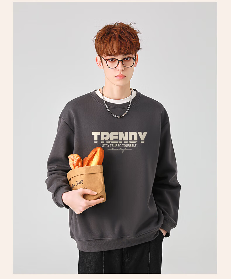 Baleno Men's Crew Neck Sweatshirt Autumn Winter New Casual Pullover Fleece Lined Warm Trendy Innerwear Top 9
