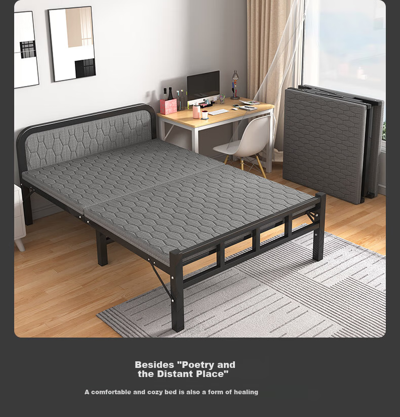 Chibilun Folding Single Bed Home Simple Bed Office Nap Bed Dormitory Hardboard Bed Rental Portable Bed 5