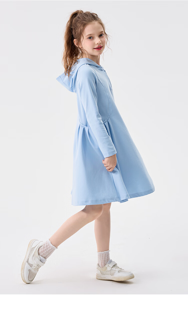 Disney Girls' Dress Spring 2026 New POLO Hooded Sweatshirt Dress Long Sleeve Sports Casual Dress 16