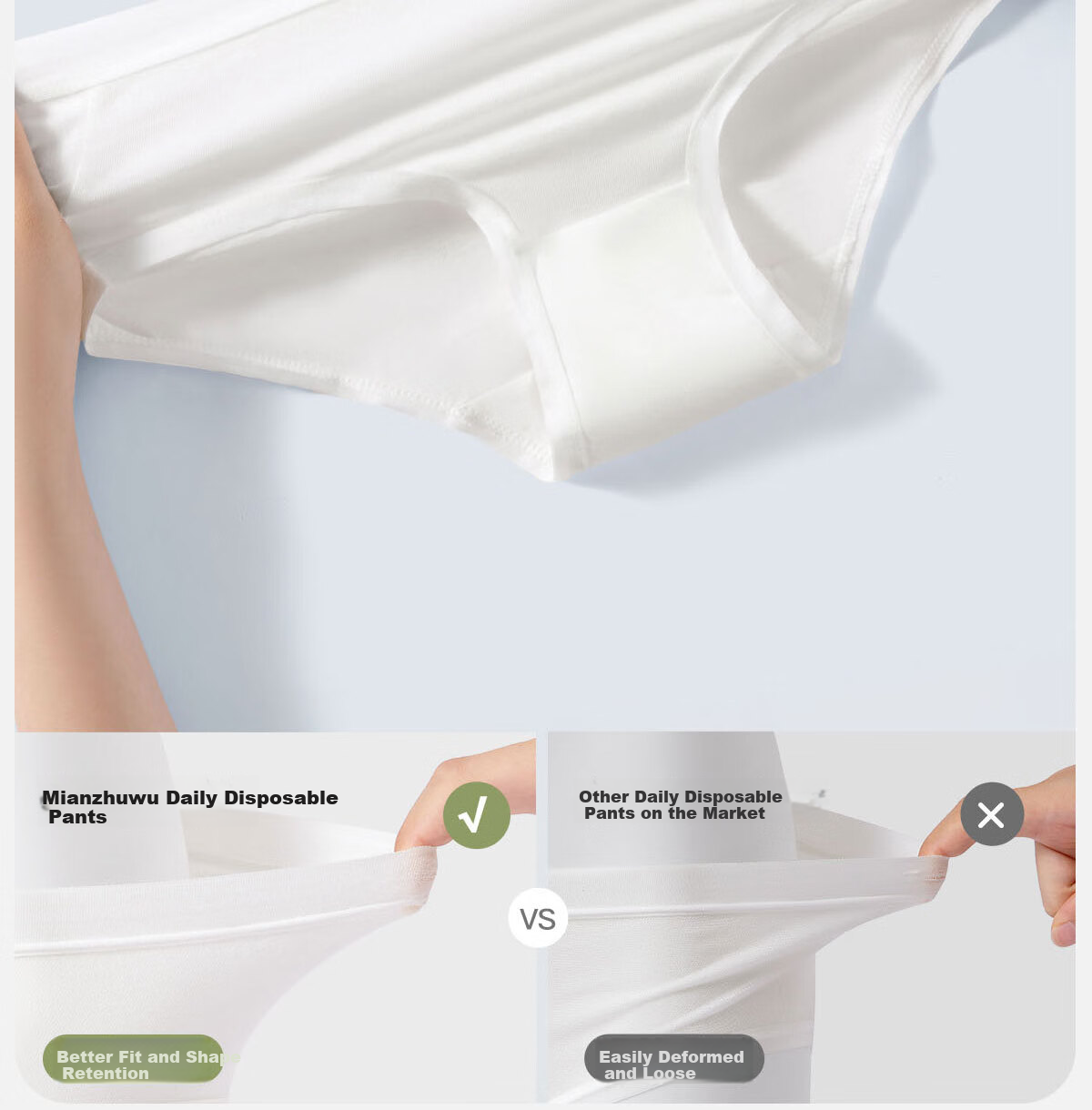 Mianzhuwu Disposable Women's Cotton Underwear Travel Wash-Free Portable Daily Use Sterile Individually Packaged Menstrual Postpartum Shorts 8 Pieces 14
