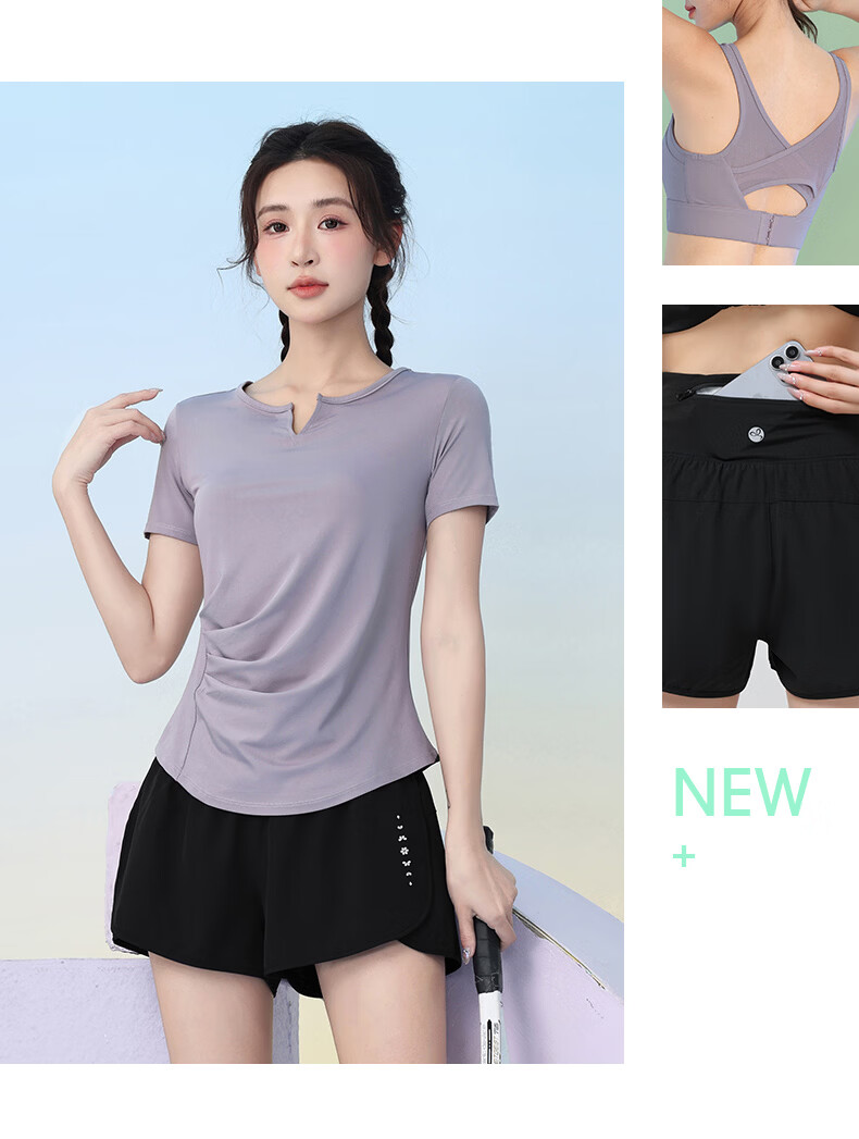 Baisirong Women's Outdoor Cycling Jersey Professional Running Sports Set Four-Season Lightweight Breathable Quick-Dry Fitness Training Yoga Wear 10