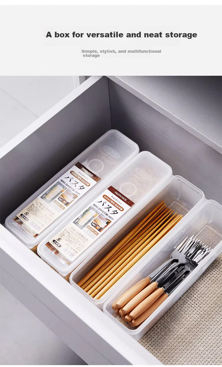 Daisy Leaf Imported Noodle Storage Box, Whole Grain Hanging Noodles and Pasta Storage Container, Kitchen Noodle Box 1.3L*2 12