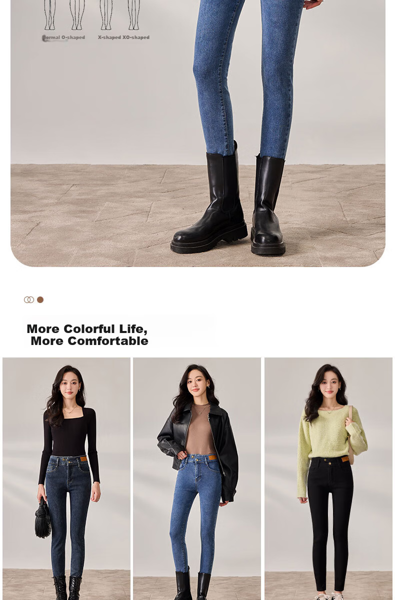 Langsha Women's Jeans Spring Autumn 2025 Slim Fit High Waist Stretchy Pencil Pants Slimming Skinny Trousers 12