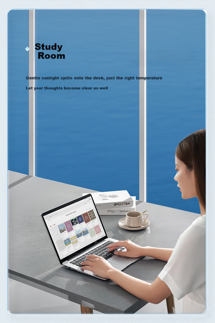 Qinghua Glass Window Film Heat Insulation Sunscreen Opaque Privacy Light Blocking Blue Silver 50x200cm 2