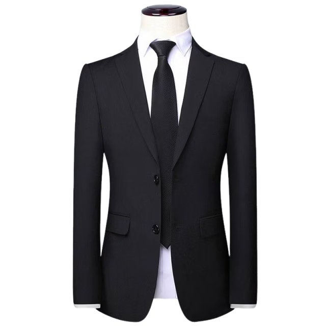 TUCANO Men's Business Casual Slim Fit Suit Professional Interview Formal Groom Wedding Tuxedo Best Man Outfit Black 3XL