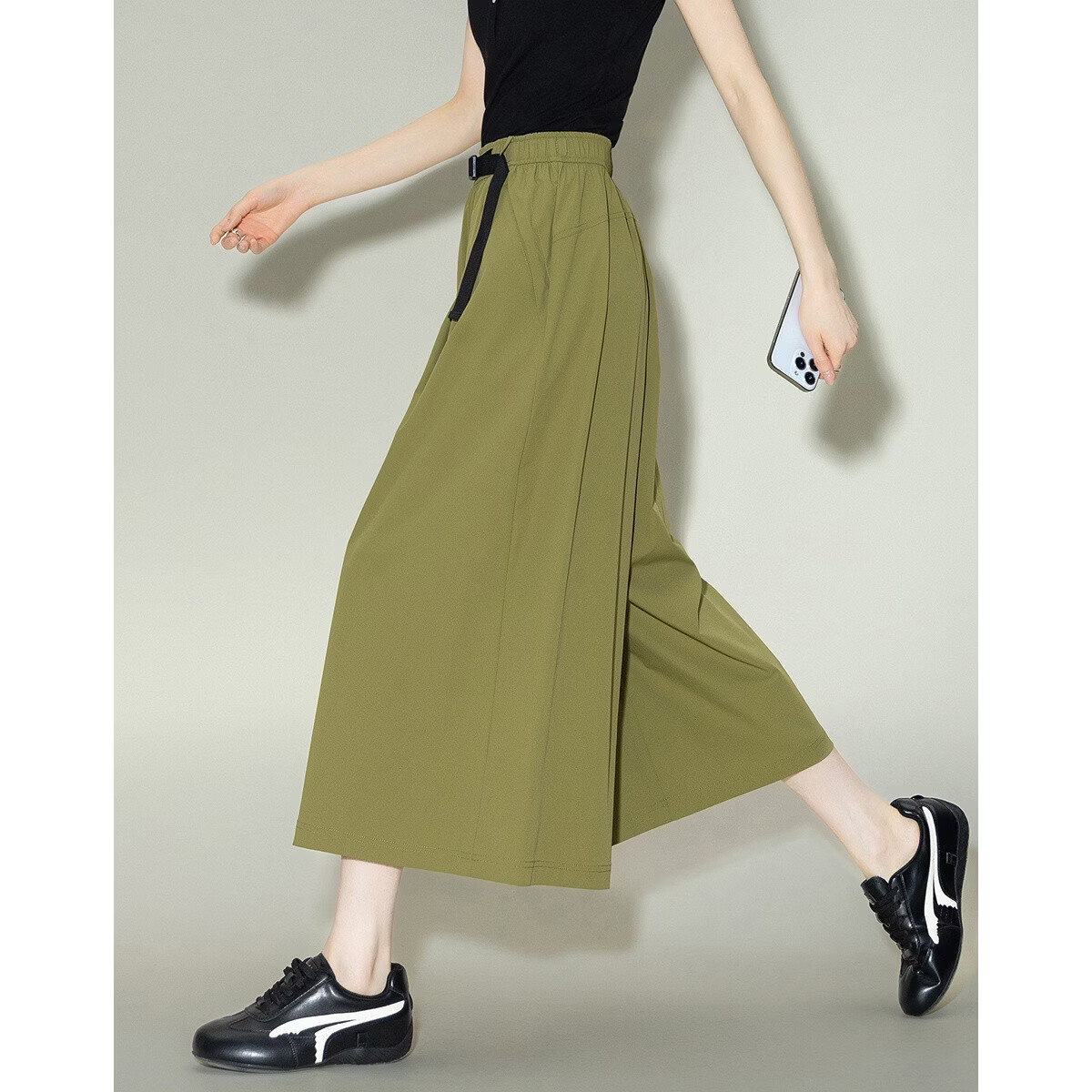 Demana [Cooling Antibacterial Mite-Resistant] Summer Ice Algae Mud Slimming Elastic Waist Casual Pants for Women Premium Feel