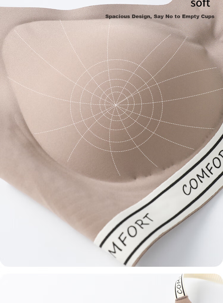Hodo Ice Silk Seamless Off-Shoulder Strap Wireless Bra for Women, Large Bust Minimizing, Small Bust Enhancing, Versatile Tank Top Style 7