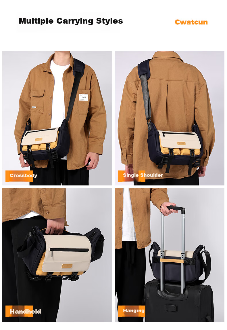 CWATCUN Kaden Single Shoulder Camera Bag Waterproof Outdoor Travel Crossbody Storage Digital Camera Accessory Bag 10