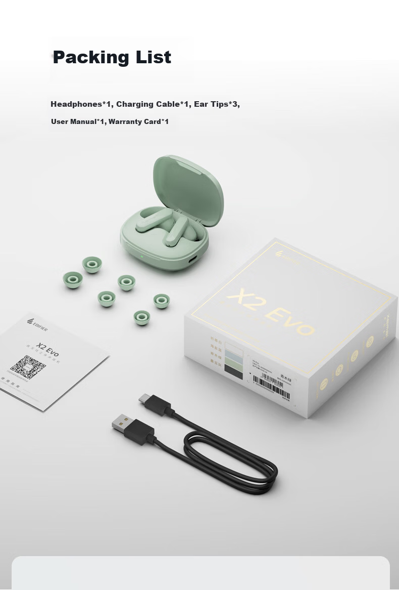 EDIFIER X2 Evo True Wireless Stereo Bluetooth Earphones Bluetooth 6.0 Spatial Audio Translation Earphones for Apple Huawei Xiaomi OPPO Phones Ink Gray 15