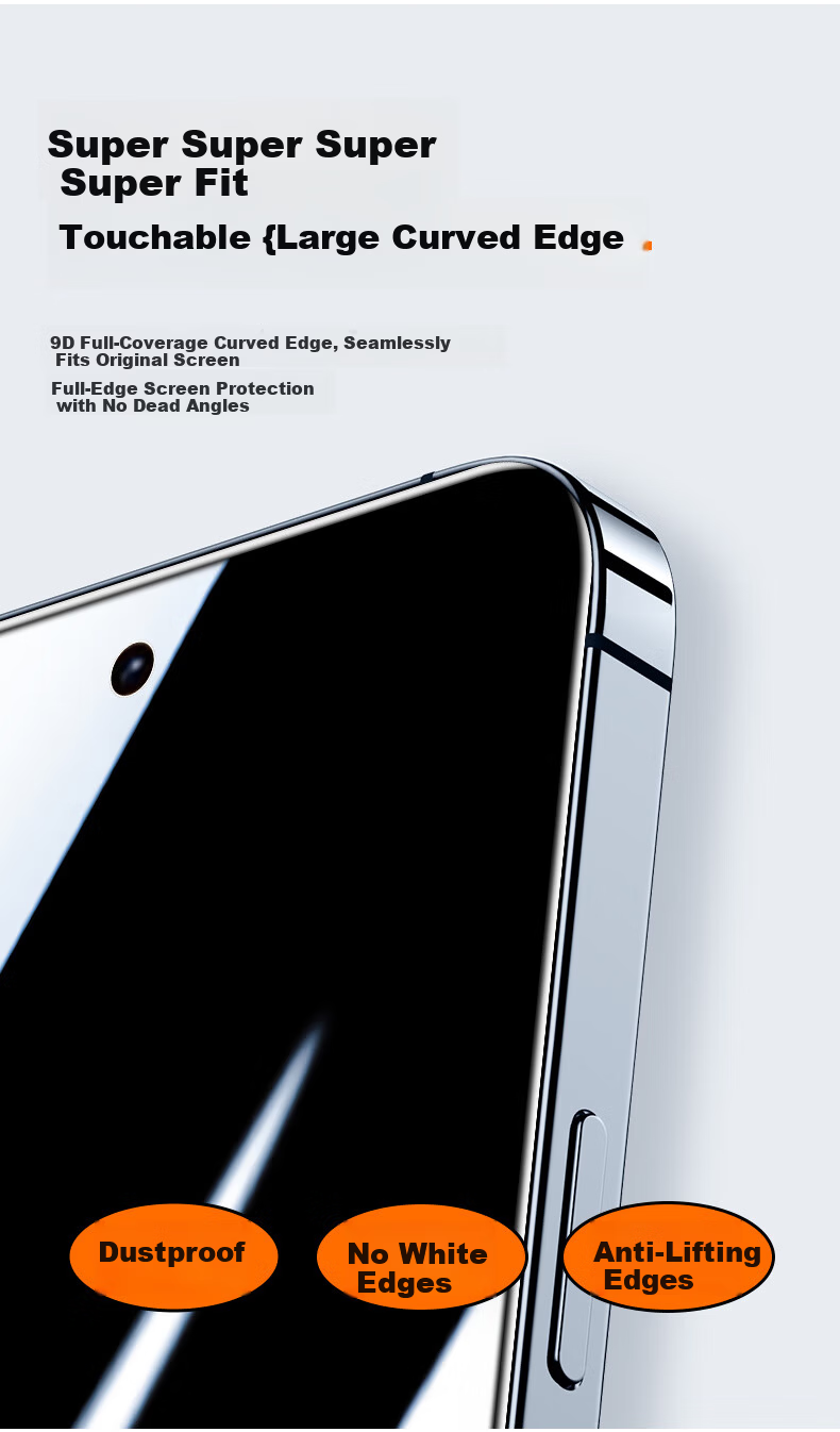 HotFire [2-Pack] Tempered Glass Screen Protector for Redmi K80 Supreme Edition, Privacy Anti-Peeping Full Coverage Anti-Fingerprint Protective Film with Easy Installation Box 3