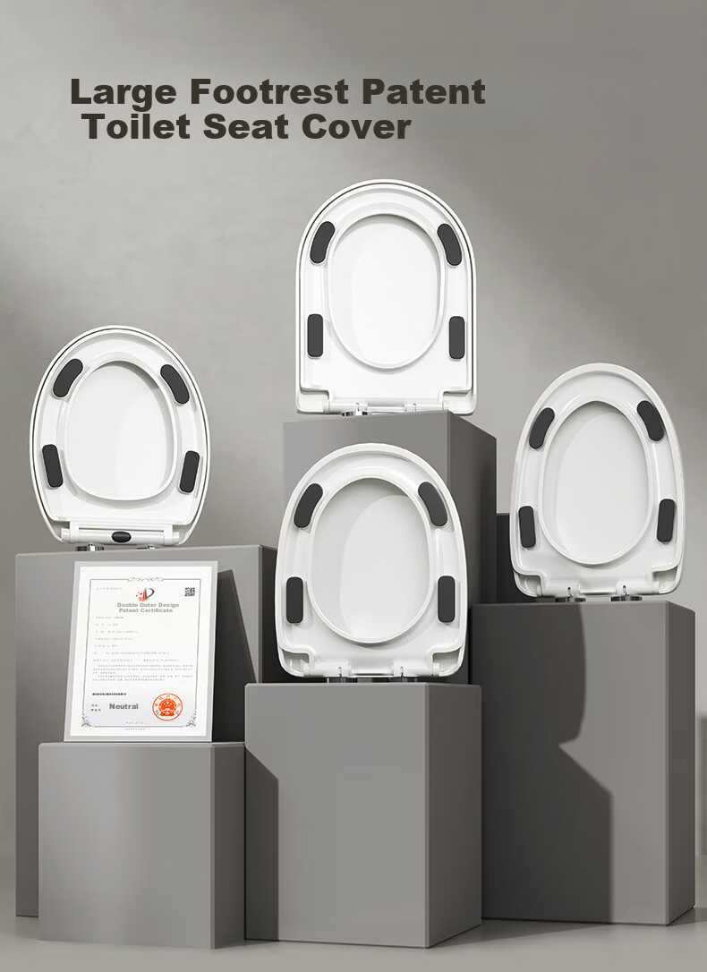 BSITN Large Cushion Slow-Closing Universal V-Shaped Toilet Seat Cover Toilet Ring Accessory Quick-Release Toilet Ring BP028 1