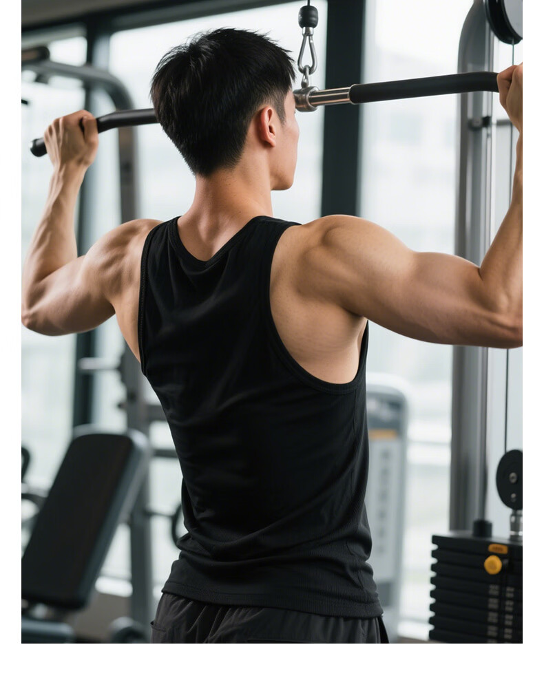 Liangpu Pure Cotton Ribbed Heavyweight American Style Men's Fitness Tank Top Sleeveless Training Shirt 13