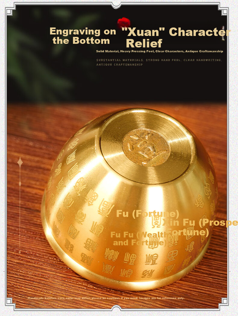 Original Craftsman Brass Jar Baifu Jar Copper Treasure Basin Brass Rice Jar Ornament Wealth Gathering Jar Copper Fortune Ornament Refrigerator Decoration 5