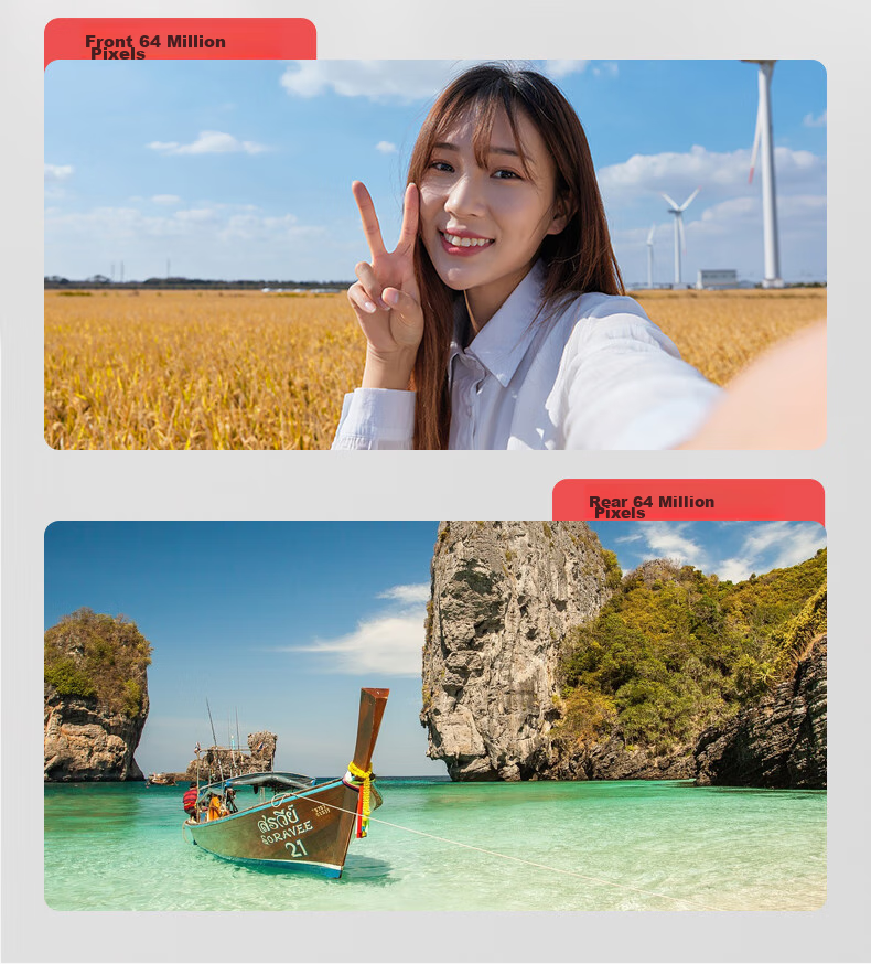 SONGDIAN Digital Camera with Dual Front And Rear Sensors, 4K High-Definition Mirrorless Camera for Vlogging, Portable, Entry-Level Student Camera DC218 White + Wide-Angle Lens 256GB Memory 5