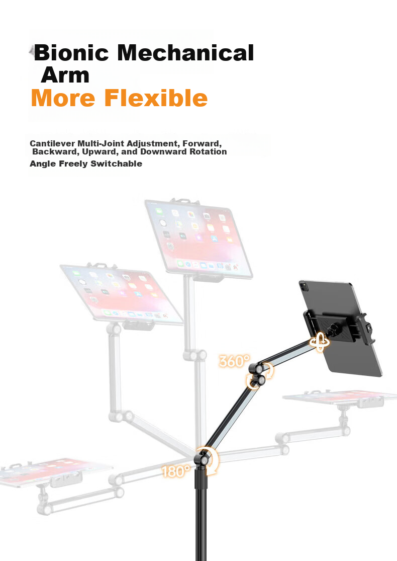 Kewo [Upgraded Thickened] Lazy Tablet Floor Stand Phone Holder Multifunctional Live Streaming Adjustable Telescopic Lazy Stand Bedside Video Watching Universal 4