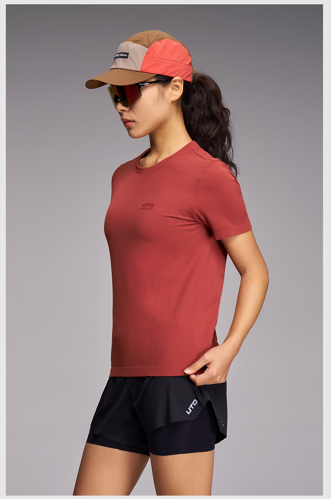 UTO Cotton-Feel Quick-Dry Short Sleeve Sports T-Shirt for Men and Women, Daily Commute Running Quick-Dry Shirt, Classic Black (Men's) M 21