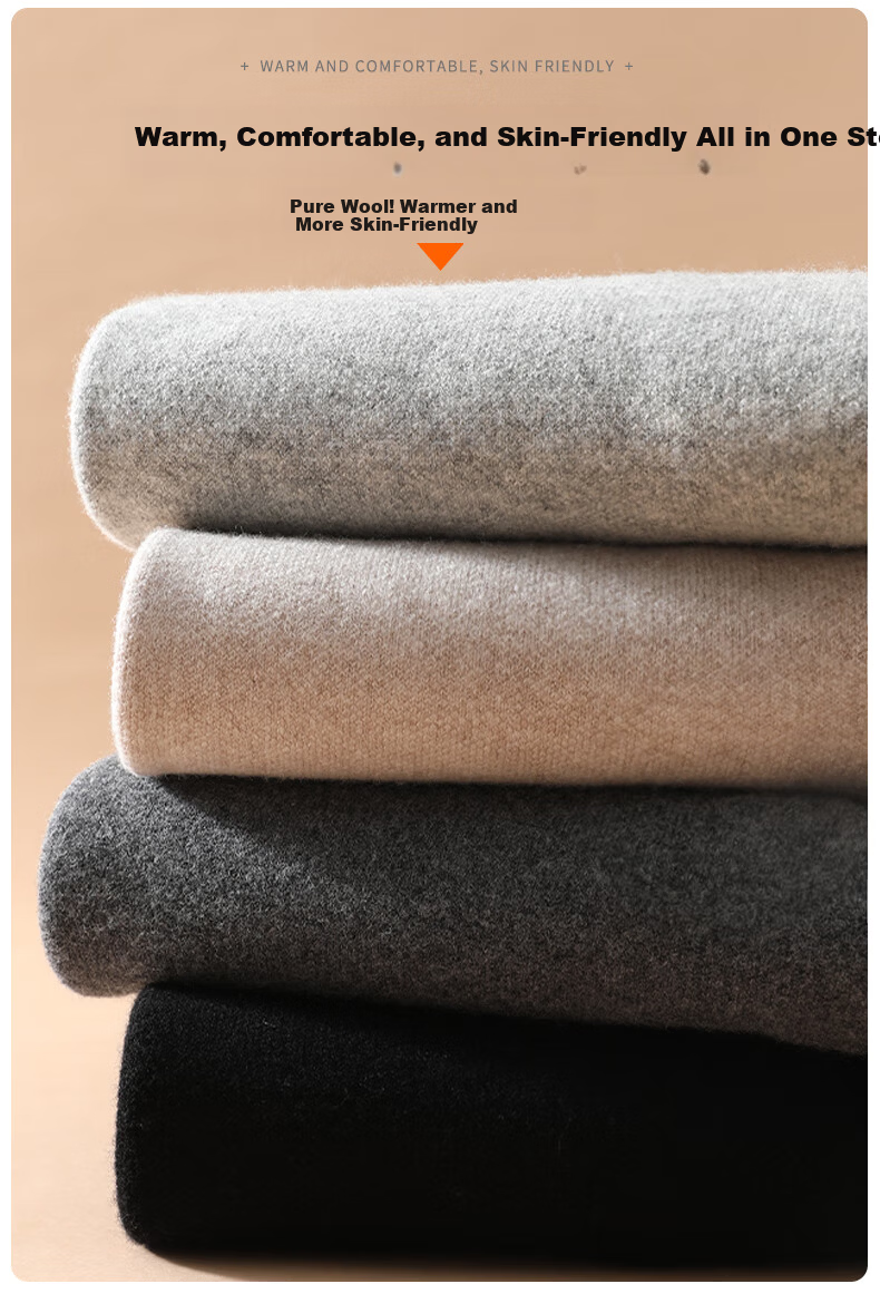 Dindingsheep 2025 New Pure Wool Pants Men's Thermal Autumn Winter Thickened Seamless Wool Knit Pants for Middle-aged and Elderly 8