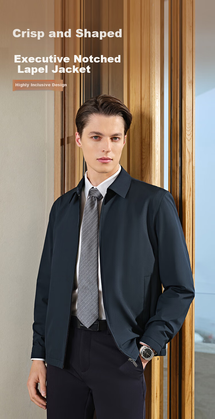 Youngor 2026 New 3D Tailored Slim Fit Waterproof Classic Business Commuter Executive Lapel Jacket Men Navy M 2
